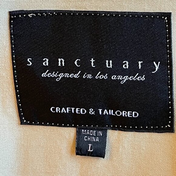 Sanctuary Anthropologie Women's Lyocell Utility Jacket Full Zip Khaki Tan  Large - Picture 6 of 7